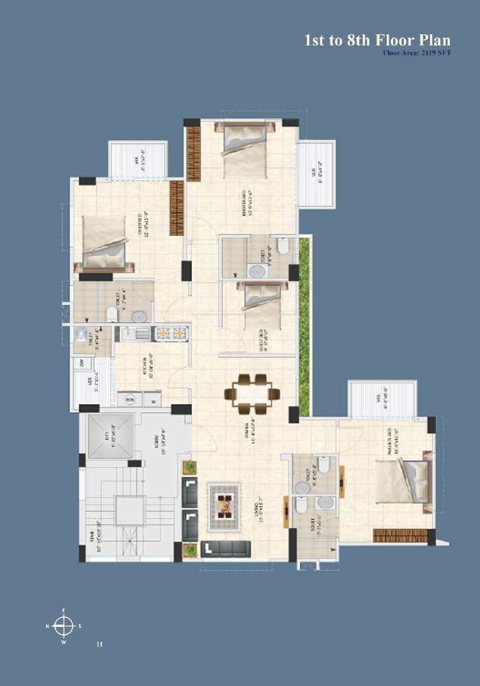 𝘼𝙎𝙎𝙐𝙍𝙀 𝙒𝙤𝙤𝙙 𝙍𝙤𝙨𝙚 1st to 8th Floor Plan
