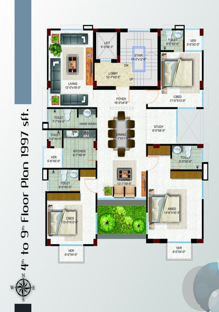 Firoza Assure Shoronika 4th to 9th Floor Plan