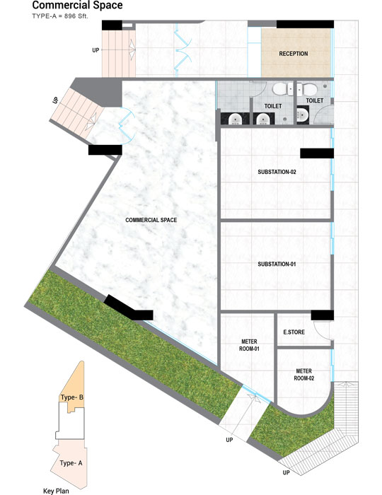 KTH Assure Height's Commercial Space Floor Plan Type-A