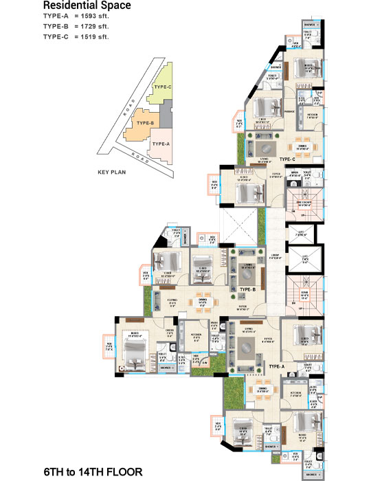 KTH Assure Height's Residential Space 6th to 14th Type-A,B,C